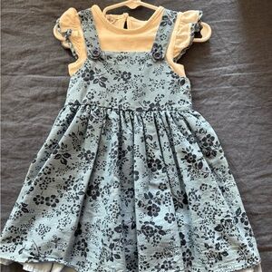 Pippa & Julie Blue Floral Pinafore dress